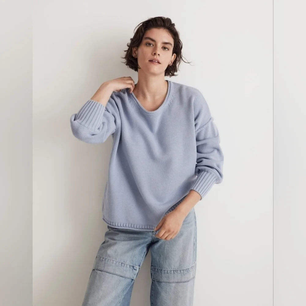 Madewell Conway Pullover Sweater In Craft Blue Size S - Picture 1 of 8